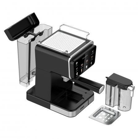 Espressor manual Samus Café Luxe 20K, 20 bar, rezervor lapte 500 ml, 8 tipuri băuturi, control tactil, 1350 W, capsule/cafea măcinată, negru-inox [4]
