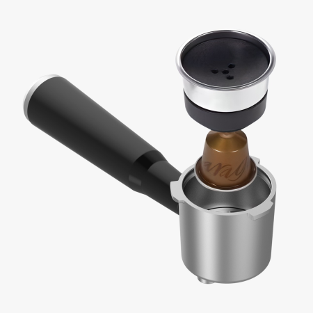 Espressor Manual Slim, 20 Bari, 1350W, Control Tactil, Cafea Măcinată & Capsule, 5 Băuturi, Rezervor 1.2L, Inox [3]