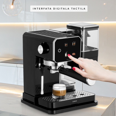 Espressor Samus Flavour 20, 20 bari, Rasnita de cafea integrata 115 g, Putere 1350 W, Rezervor de apa transparent detasabil 0.9 litri [5]