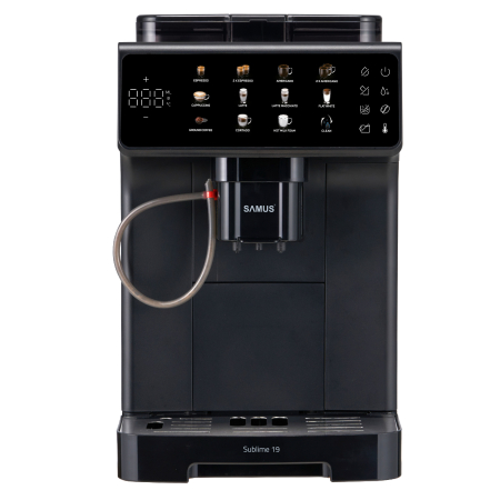 Espressor Samus Sublime 19, automat cu râșniță profesională, 19 bari, ecran digital 5", 10 băuturi, sistem lapte, 2 L, 1200–1400 W [1]