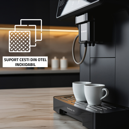 Espressor Samus Sublime 19, automat cu râșniță profesională, 19 bari, ecran digital 5", 10 băuturi, sistem lapte, 2 L, 1200–1400 W [12]