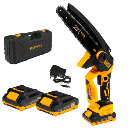 Fierastraie electrice - Fierăstrău cu Lant și Acumulator ROTOR RMC21-8, 21V / 2Ah, Brushless