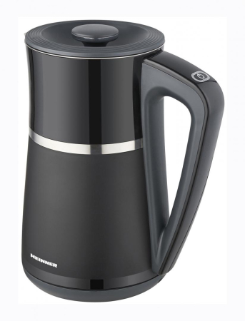 Espressoare, cafetiere si rasnite - Fierbător Electric Digital Heinner HEK-D22002WBK, 2200W, 1.7L, Pereți Dubli, Interior Inox, Display LCD, Control Electronic, 5 Trepte de Temperatură 40-100°C, Funcție Menținere Cald, Oprire Automată, 