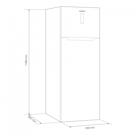 Frigider cu 2 usi Albatros FA58NFXE, 415 L, Full No Frost, Clasa energetica E, Functie Power Cool, H 178 cm, Inox/laterale argintii [2]