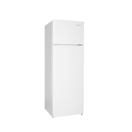Frigider cu 2 usi Daewoo Static, congelatorul sus, volum net 235L (194l + 41l), clasa E, control mecanic, usi reversibile, raft pentru sticle, Alb [2]
