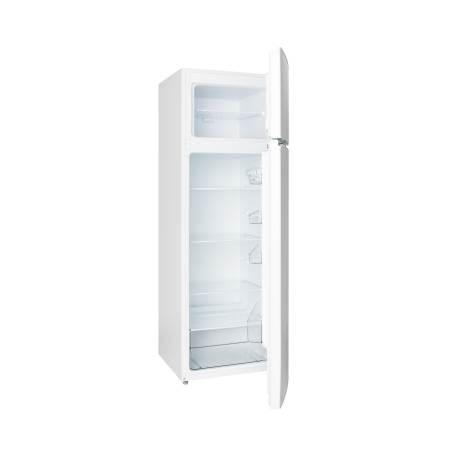 Frigider cu 2 usi Daewoo Static, congelatorul sus, volum net 235L (194l + 41l), clasa E, control mecanic, usi reversibile, raft pentru sticle, Alb [4]