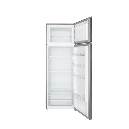 Frigider cu 2 usi Daewoo Static, congelatorul sus, volum net 235L (194l + 41l), clasa E, control mecanic, usi reversibile, raft pentru sticle, Inox [2]