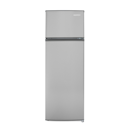 Marelvi - Frigider cu 2 usi Daewoo Static, congelatorul sus, volum net 235L (194l + 41l), clasa E, control mecanic, usi reversibile, raft pentru sticle, Inox