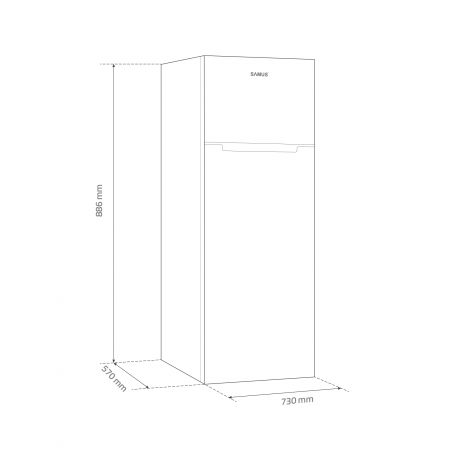 Frigider cu 2 uși Samus SW346E, 248L, Clasa E, Termostat Reglabil, Uși Reversibile, Iluminare LED, Alb [4]