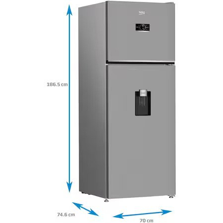 Frigider cu doua usi Beko B5RDNE504LDXB, 477 L, No Frost, HarvestFresh, Everfresh+, AeroFlow, Consum anual energie (kWh): 274 kWh, Clasa E, Metal Look [7]