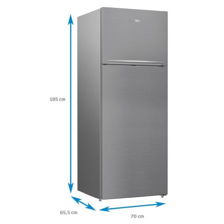 Frigider cu doua usi Beko RDNE455K30ZXBN, 406 L, H 185 cm, clasa F, Consum zilnic energie (kWh): 0.833 kWh/zi, NeoFrost, Inox [3]