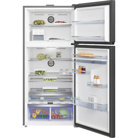 Frigider cu doua usi Beko RDNE650E40DZXBRN, 630 l,Neo Frost Dual Cooling, Everfresh+, HarvestFresh, AeroFlow, Compresor ProSmart Inverter, Dozator apa, Clasa E, H 187 cm, Dark Inox [2]