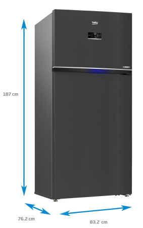 Frigider cu doua usi Beko RDNE650E40ZXBRN, 630 l, NeoFrost Dual Cooling, Multi mode, Touch control, Compresor ProSmart Inverter, HarvestFresh, AeroFlow, Clasa E, H 187 cm, Dark Inox [5]
