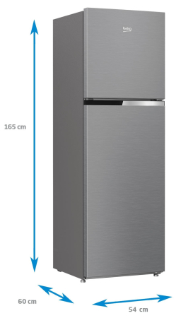 Frigider cu doua usi Beko RDNT271I30XBN, 250 L, clasa F, Consum zilnic energie (kWh): 0.673 kWh/zi,  NeoFrost, Congelator NoFrost, H 165 cm, Metal Look [3]