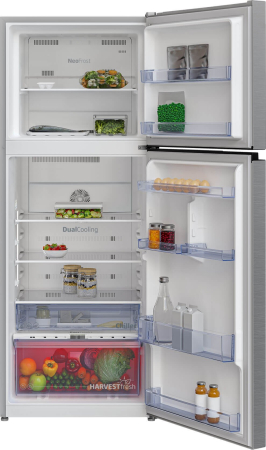 Frigider cu doua usi Beko RDNT401E30ZXBN, 375 L, clasa F, Consum zilnic energie (kWh): 0.842 kWh/zi,  NeoFrost, HarvestFresh, Metal Look [2]