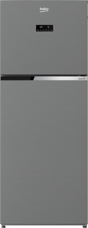 Aparate frigorifice - Frigider cu doua usi Beko RDNT401E30ZXBN, 375 L, clasa F, Consum zilnic energie (kWh): 0.842 kWh/zi,  NeoFrost, HarvestFresh, Metal Look