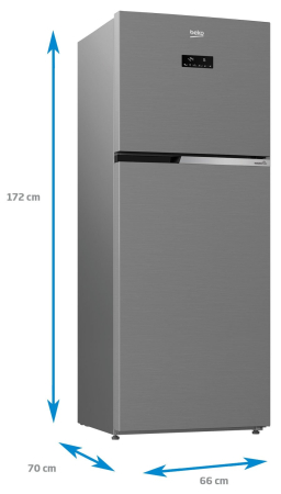 Frigider cu doua usi Beko RDNT401E30ZXBN, 375 L, clasa F, Consum zilnic energie (kWh): 0.842 kWh/zi,  NeoFrost, HarvestFresh, Metal Look [5]