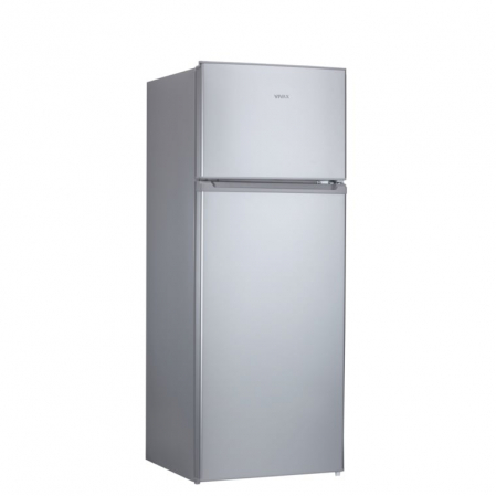 Frigider cu doua usi VIVAX DD-207E S, 204L, Clasa E, Termostat reglabil, Iluminare LED, Usi reversibile, Suprafata painted metal, 3 Rafturi de Sticla securizata, H 143 cm, Argintiu [6]