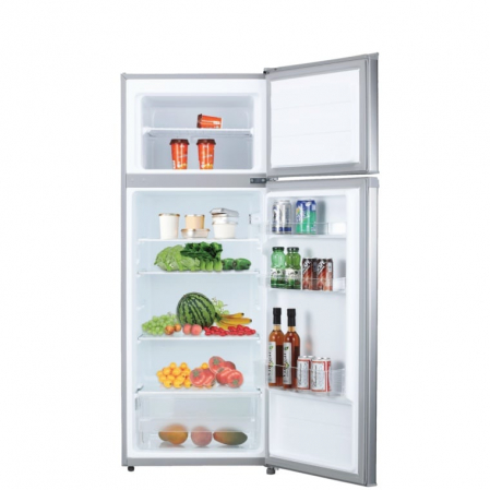 Frigider cu doua usi VIVAX DD-207E S, 204L, Clasa E, Termostat reglabil, Iluminare LED, Usi reversibile, Suprafata painted metal, 3 Rafturi de Sticla securizata, H 143 cm, Argintiu [7]