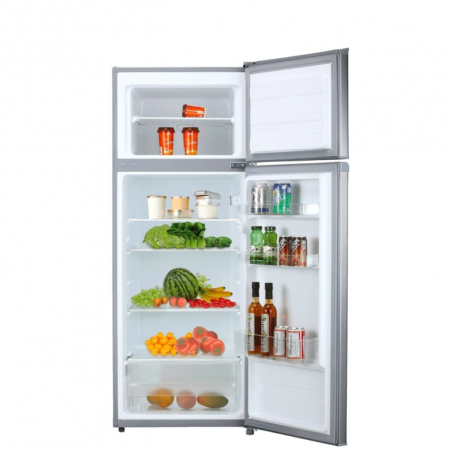 Frigider cu doua usi VIVAX DD-207E W, 204L, Clasa E, Termostat reglabil, Iluminare LED, Usi reversibile, Suprafata painted metal, 3 Rafturi de Sticla securizata, H 143 cm, Alb [6]