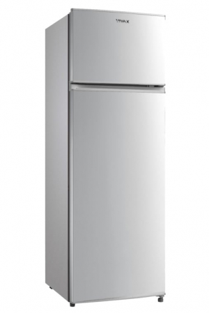 Frigider cu doua usi VIVAX DD-235E S, 235L, Clasa E, Termostat reglabil, Iluminare LED, Usi reversibile, Suprafata painted metal, 4 Rafturi de Sticla securizata, H 160 cm, Argintiu [2]
