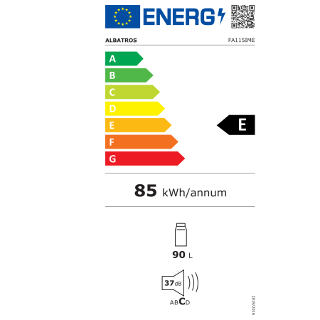 Frigider cu o usa Albatros FA115IME, capacitate 90 L, Termostat reglabil, consum 85 kWh/an [5]