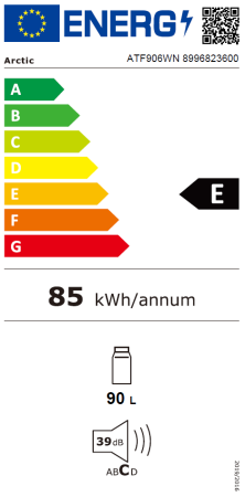 Frigider cu o usa Arctic ATF906WN, 89 l, H 84 cm, Eco Led, Mix Zone, Termostat ajustabil, XXL Bottle, Alb [4]