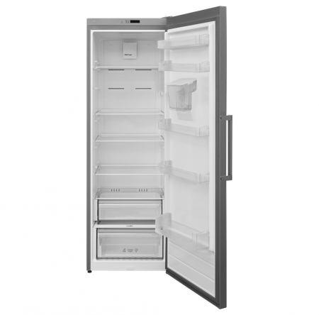 Frigider cu o usa Heinner HF-V401NFXWDE++, 389 l, No Frost, Control electronic, Dozator de apa, Iluminare LED, Clasa E, H 186 cm, Inox [1]