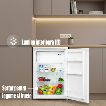 Frigider cu o ușă Samus SW144E, 113L, Clasa E, Termostat Reglabil, Ușă Reversibilă, Lumina Interioară, Alb [6]