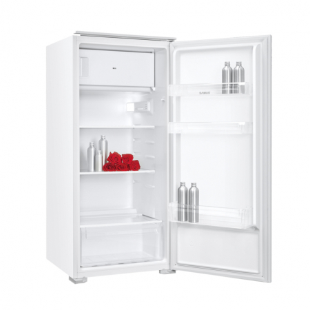 BUCATARIE - Frigider incorporabil Samus SFBI222, alb, inaltime 123 cm, termostat reglabil, usa reversibila, lumina interioara tip LED, picioare reglabile