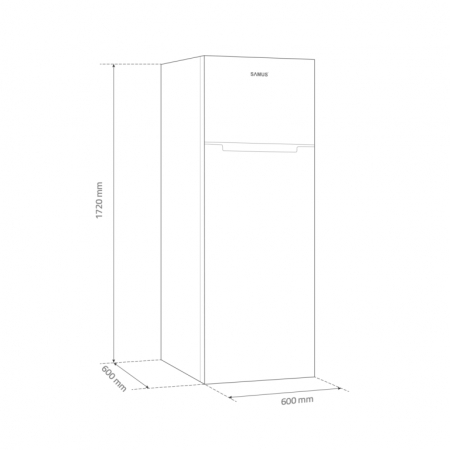 Frigider cu 2 usi Samus SX464E, 304 litri, clasa E, argintiu, inaltime 172 cm, termostat reglabil, lumina interioara tip LED, Inox [4]