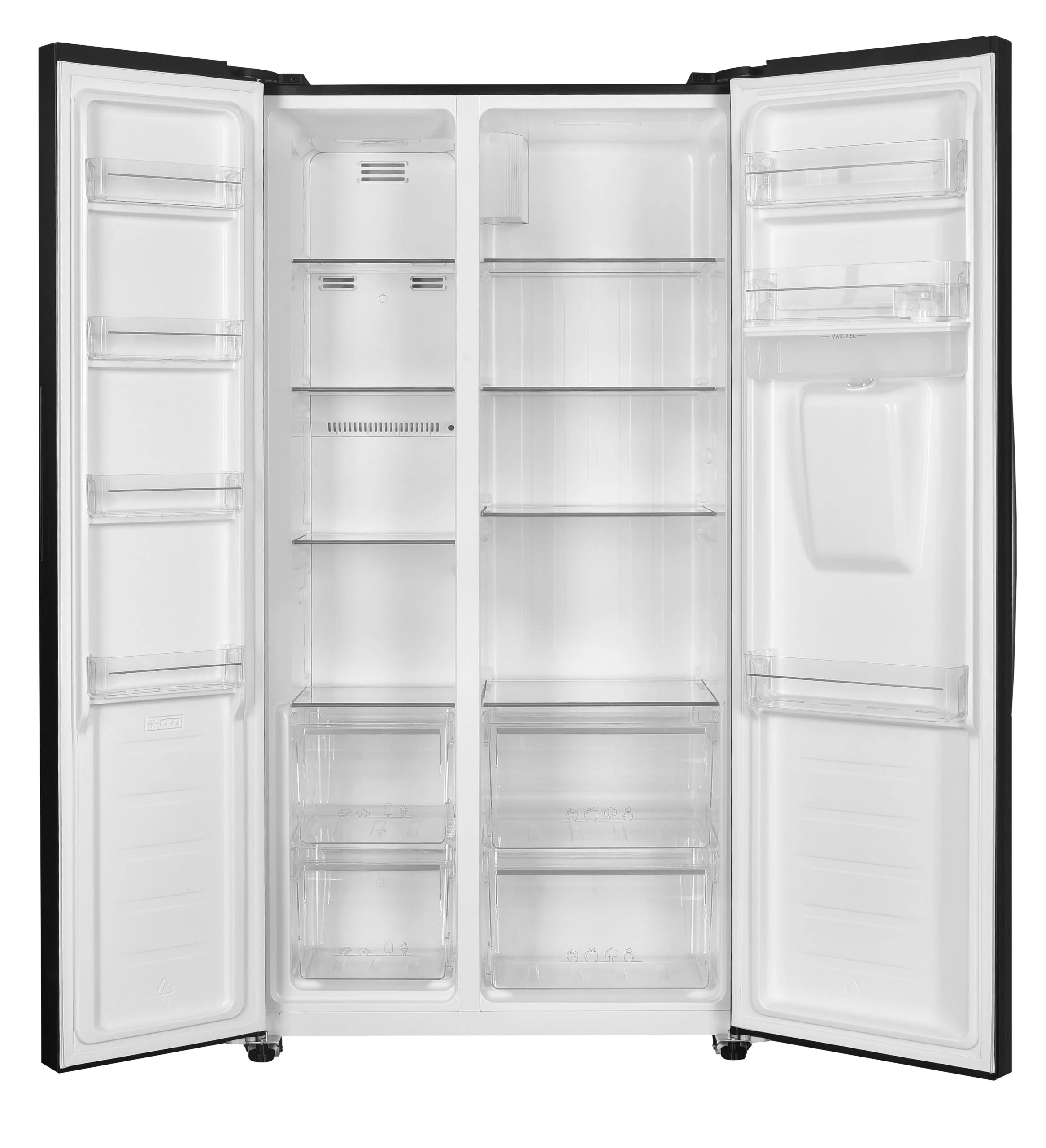 Frigider Side by Side FRAM FSBS-HM440NFBKWDE++, No Frost, 439 L, Dozator apă, Display Touch, Inverter, Clasa E, Negru [2]