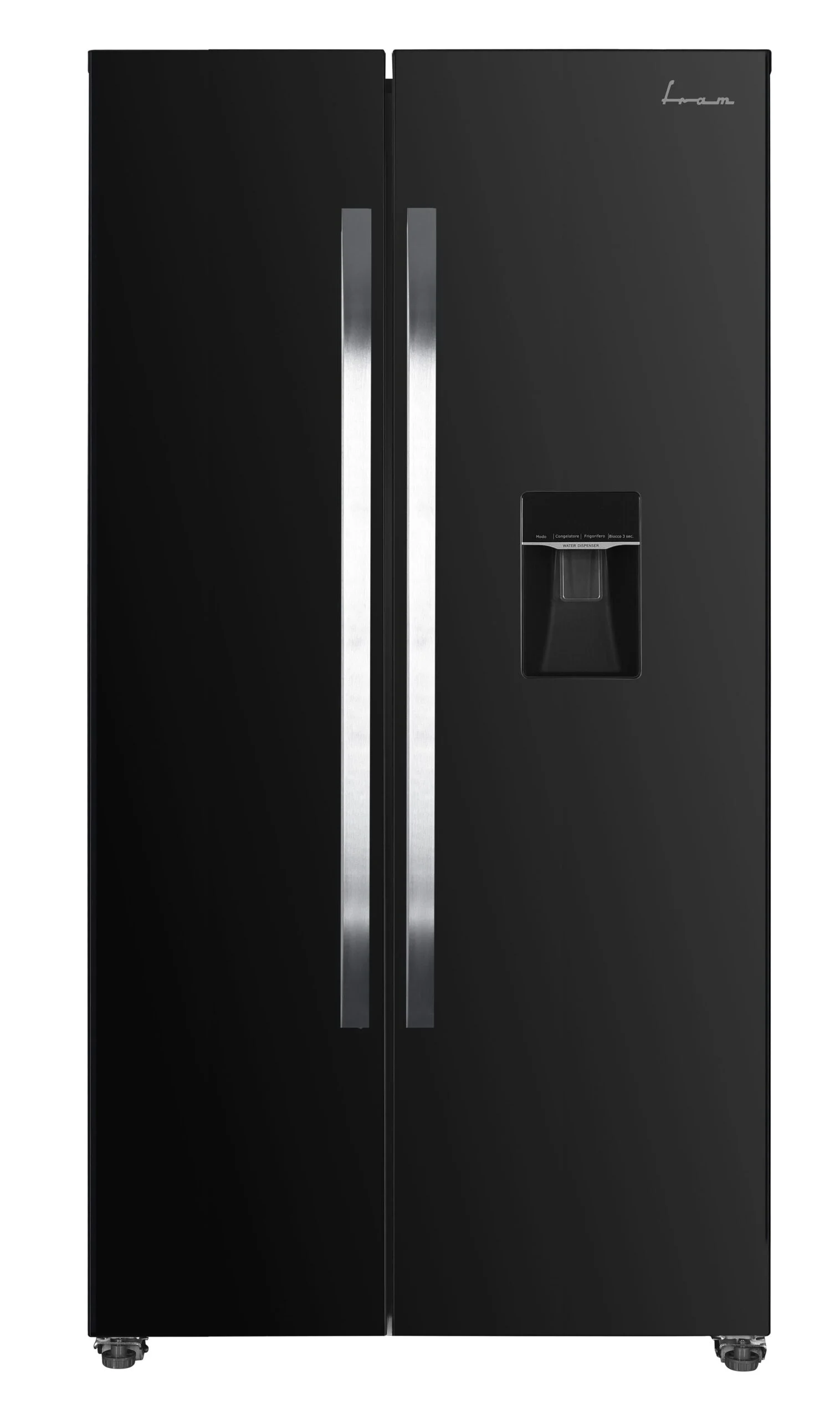 Side-By-Side - Frigider Side by Side FRAM FSBS-HM440NFBKWDE++, No Frost, 439 L, Dozator apă, Display Touch, Inverter, Clasa E, Negru