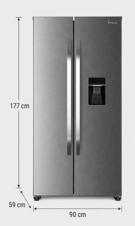 Frigider Side by Side FRAM FSBS-HM440NFXWDE++, Full No Frost, 439 L, Inverter, Dozator apă, Display Touch, Clasa E, Aspect Inox [1]