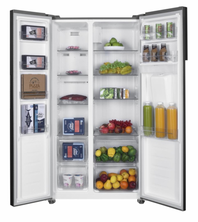 Frigider side by side Heinner, Dozator de apa, Volum 439 L, Inverter, Touch, INOX [4]