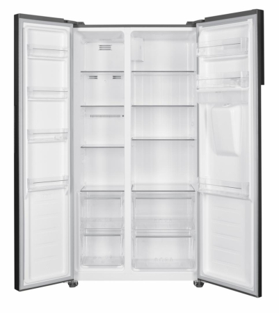 Frigider side by side Heinner, Dozator de apa, Volum 439 L, Inverter, Touch, INOX [3]