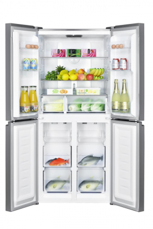 Frigider Side by Side Heinner HSBS-H421MNFGBKE++, 421 L, No Frost, Inverter, 4 Uși, Display Touch, Sticlă Neagră, Clasa E [1]