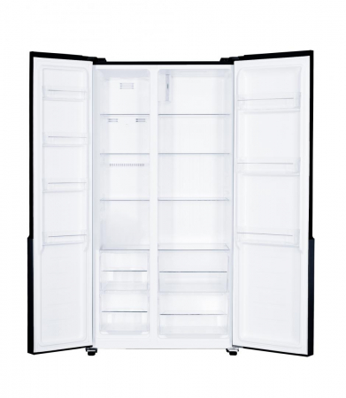 Side-By-Side - Frigider Side by Side Heinner HSBS-H442NFBKE++, 436 l, No Frost, Display, Functie Smart, Congelare si racire rapida, Clasa E, H 176.5 cm, Negru