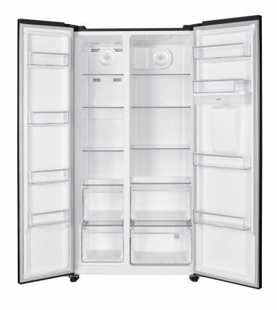 BUCATARIE - Frigider Side by Side Heinner HSBS-HM529NFBKWDE++, 529L, Full No Frost, Clasa E, Dispenser Apă, Display LED Tactil, Smart, Eco, H177 cm, Negru​
