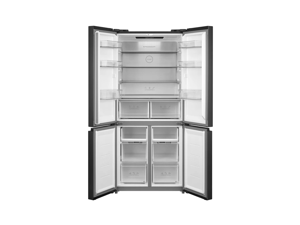 Frigider Side by Side Heinner HSBS-M515MDINVHGBKE++, 515L, No Frost, Compresor Inverter, Display Touch, 4 usi, Negru Sticla [1]