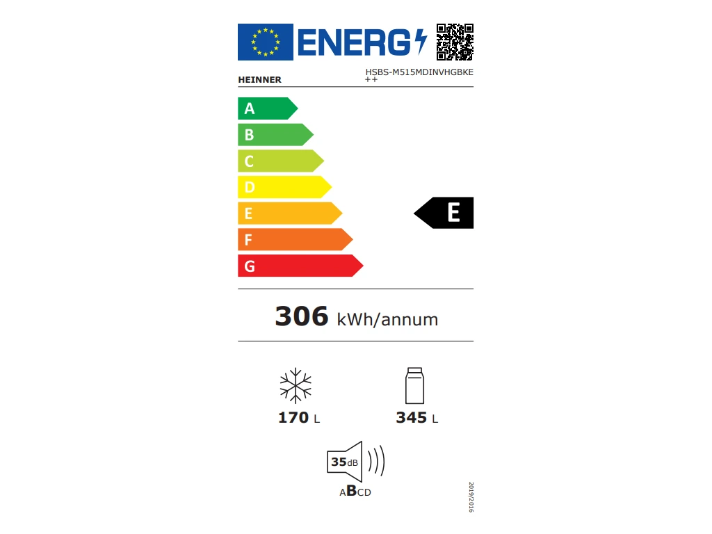 Frigider Side by Side Heinner HSBS-M515MDINVHGBKE++, 515L, No Frost, Compresor Inverter, Display Touch, 4 usi, Negru Sticla [2]