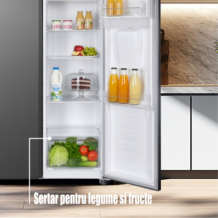 Frigider Side by Side Samus SSX-558NFDE, 439 L, Full No Frost, Dozator apă, Clasa E, Inox, Display LCD [13]