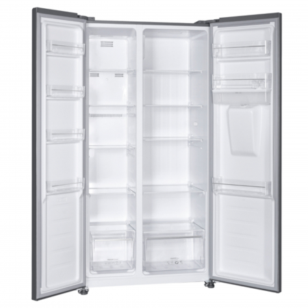 BUCATARIE - Frigider Side by Side Samus SSX-558NFDE, 439 L, Full No Frost, Dozator apă, Clasa E, Inox, Display LCD