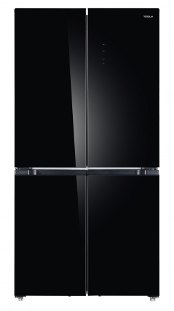 Frigider side-by-side Tesla RM5600FSNBE, 567 l, Total No Frost, , Clasa E, Compresor Inverter, Metal cooling, LED touch screen, H 183 cm, Sticla Neagra [1]