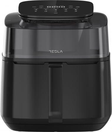 Produse HORECA - Friteuza aer cald Tesla AF550BG, 5 L, 1500W, Panou digital, vizibilitate cos, 10 programe, Negru