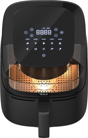 Friteuza aer cald Tesla AF550BG, 5 L, 1500W, Panou digital, vizibilitate cos, 10 programe, Negru [2]