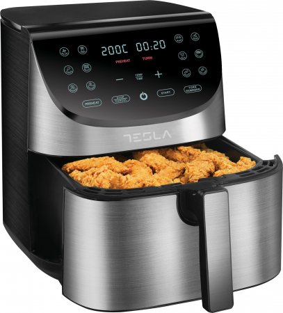 Friteuza aer cald Tesla AF701BX , 7 L, 1700W, Panou digital, 12 programe, Inox [2]