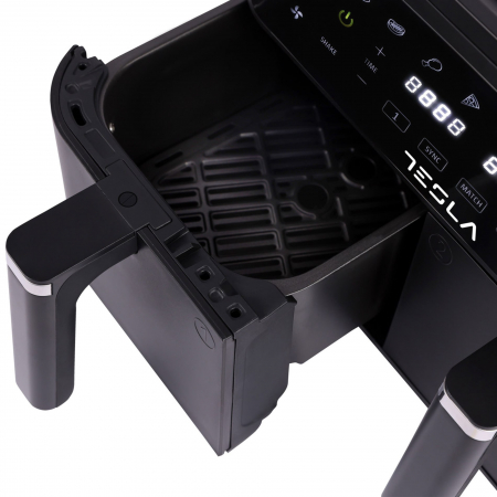 Friteuza aer cald Tesla AF900BSD, 9 L, Cos dublu, 2400W, Panou digital, 8 programe, Smart sync, Negru [3]