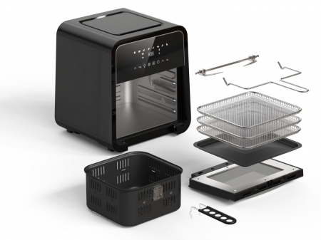 Friteuza cu aer cald Heinner Masterfry HAF-B12BK2000, 2000w, functie cuptor, capacitate: 12l, display digital cu control touch, timer 60 min, deshidratare 24h, temperatura 30-200 grade, 8 programe pre [2]
