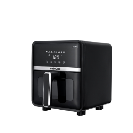 Friteuza cu aer cald nobeLTek, putere maxima 1400 W, display LCD, capacitate 5 litri, timer, 8 programe predefinite, temperatura reglabila 80-200 grade Celsius, cos cu maner, culoare negru [3]